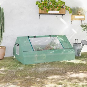 Outsunny Seră de Grădină din Oțel cu Înveliș din PE, Uși Rulante și Ferestre pentru Cultivare, 180x140x80 cm, Verde | Aosom Romania