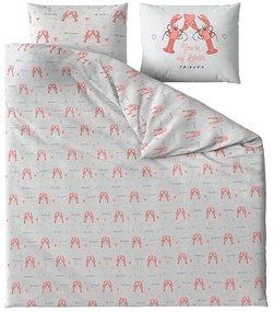 Lenjerie de pat din bumbac FRIENDS LOBSTER gri Dimensiune lenjerie de pat: 2 ks 60 x 70 cm | 200 x 200 cm