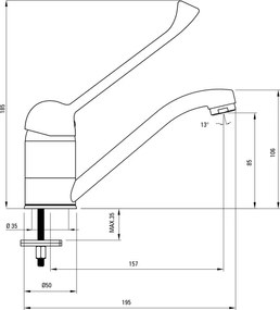 Joko Baterie pentru chiuvetă, cu mâner Clinic Finisaj: Crom BOJ_026C