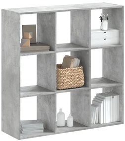 vidaXL Bibliotecă, gri beton, 102x32x102 cm, lemn compozit