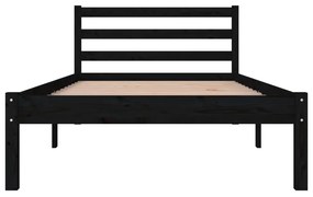 Cadru de pat Single 3FT, negru, 90x190 cm, lemn masiv de pin Negru, 90 x 190 cm