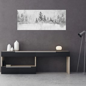 Tablou - Cerb lângă lac (120x50 cm)