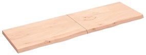 vidaXL Poliță de perete, 200x60x(2-6)cm, lemn masiv de stejar netratat