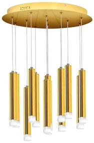 Lustra LED cu 12 pendule design modern GOLDIE auriu