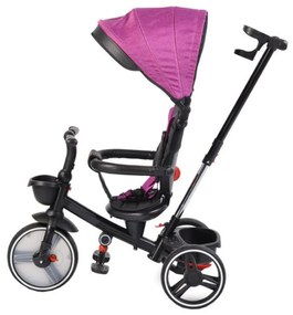 Tricicleta pliabila cu copertina NOVOKIDS™ Classico Trike , Pedale si maner pentru parinti, Scaun reversibil cu rotire 360 grade , Functie Free