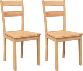 vidaXL Scaune de sufragerie 2 buc din cauciuc din lemn masiv natural