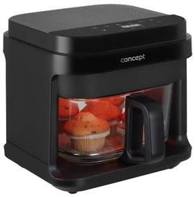 Friteuză cu aer cald Concept FR5500 GLASS & FAST 5,5 l 1200W/230V negru