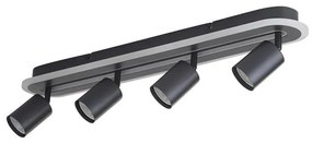 Plafoniera cu 4 spoturi metal negru San Diego