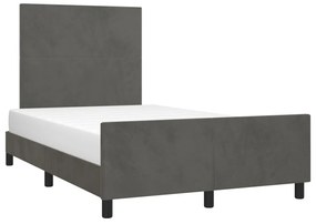 Cadru de pat cu tablie, gri inchis, 120x200 cm, catifea Morke gra, 120 x 200 cm, Design simplu