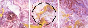Tablou - Abstract roz (cu ceas) (90x30 cm)