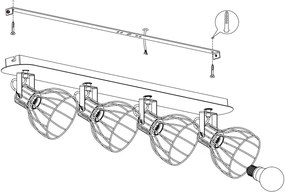 Eglo 98137 - Lampă spot SAMBATELLO 4xE27/40W/230V