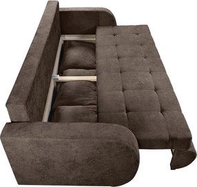 Canapea extensibila Siena, 230x97x78 cm, cu lada de depozitare, Maro