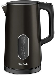 Fierbător electric Tefal KI831E10, 1800W, 1.7 l, 5 niveluri de temperatură, LED, Control tactil, Baza 360°C, Pereți dubli, Filtru anticalcar, Negru