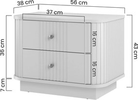 Set de noptiere Vesper 56 cm cu mânere aurii - culoare cașmir / nuc