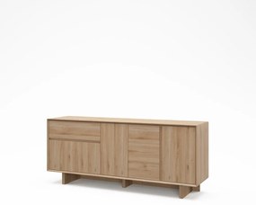 Comodă în culoare naturală cu aspect de lemn de stejar 180x76x45 cm Carpi – Marckeric