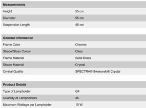 Lustra cristal Swarovski Spectra design modern de lux GALAXY 36L crom