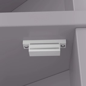 Dulap de baie triunghiular, cu rafturi reglabile și uși duble, 37x24,5x170 cm, Gri