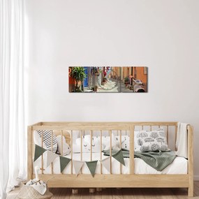 Tablou cu strada din Sardinia (cu ceas) (90x30 cm)