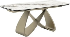Masă ceramică Infinity extensibilă, picior metalic auriu - 180 cm / 90 cm / 77 cm