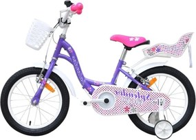 Bicicleta pentru copii NOVOKIDS™ Splend'Or Boom PRO Edition, Cu cosulet pentru papusi, Roti 18" inch, Maxim 50 kg, Cadru din otel, Roti ajutatoare