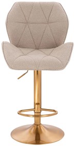 HR212W Scaun Latte Boucle cu Bază Aurie