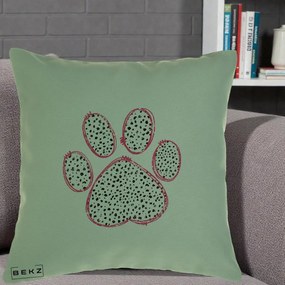 Perna Personalizata Labuta Dalmatian Roz Neon, 40x40 cm, Verde, Husa Detasabila, Perna Inclusa, BEKZ®