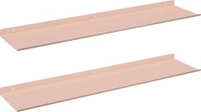 vidaXL Raft suspendat Pe perete 2 pcs Roz 80 x 18 x 2,5 cm Oțel