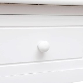 Birou, alb, 108x45x76 cm, lemn masiv de paulownia Alb