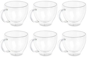 Set cesti termice pentru cafea sau ceai, pereti dubli, 6 cesti, 140 ml