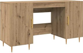 vidaXL Birou cu raft stejar artizanal 140 x 50 x 75 cm Lemn compozit