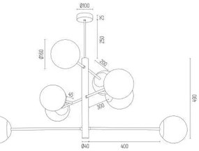 Lustra suspendata design modern minimalist CAMERON 8L alama