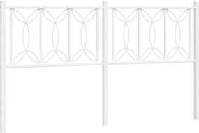 vidaXL Tăblie de pat de schimb metalică, alb, 160 cm