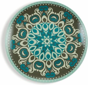 Set 18 farfurii din gresie și porțelan Villa d'Este Cala, multicolor
