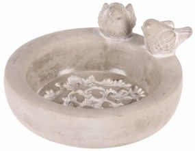 Alimentator pentru păsări din beton Cerc, gri , 25x 22 x 12 cm