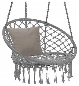 Scaun suspendat de grădină BOHO, 80 x 60 x 120 cm,gri