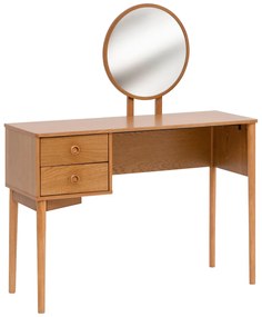 Masuta de toaleta cu oglinda rotunda CHARLIE, 110 x 42 x 126 cm