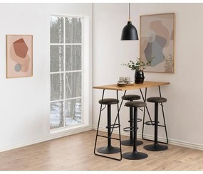 Scaun de bar gri cu înălțime ajustabilă tapițat (înălțime șezut 62 cm) Finch – Actona