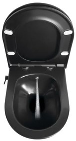 Sapho - Vas WC suspendat cu pulverizator bidet, ceramică, negru mat