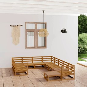 vidaXL Set mobilier de grădină, 11 piese, lemn masiv de pin