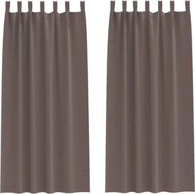 vidaXL Perdele Opaque cu Inel 2 pcs Maro închis 225 x 140 cm Poliester