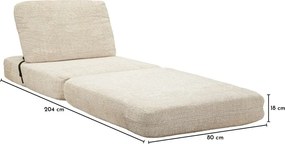 Fotoliu alb extensibil cu tapițerie din țesătură bouclé Faster – Mauro Ferretti