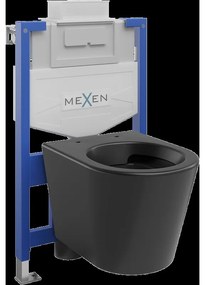 Mexen set WC încastrat cadru Felix XS-U cu vas de toaletă  Rico, Negru mat - 6853372XX85