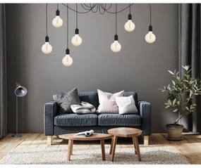 Lustră pe cablu MIROS 7xE27/60W/230V neagră