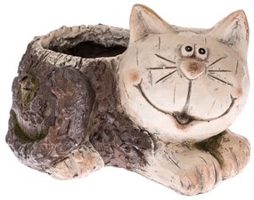Mască de ghiveci din ceramică Pisica culcată, 22 x 19 x 29,5 cm