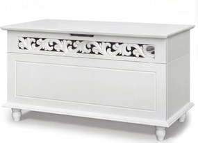 Ladă din lemn JERSEY, 80x40x48cm, alb Casaria