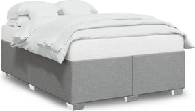 vidaXL Cadru de pat fără saltea, gri deschis, 140x190 cm, textil