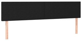 Tablie de pat cu LED, negru, 200x5x78 88 cm, textil 1, Negru, 200 x 5 x 78 88 cm
