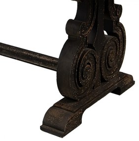 Masă de dining shabby chic, cu finisaj negru antichizat, Château