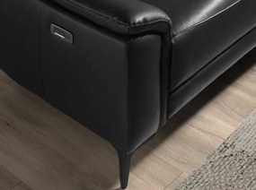 Coltar LUX design italian cu sezlong dreapta si functia relax Cowhide negru