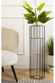 Ghiveci metalic de flori LOFT 70x20 cm negru/alb